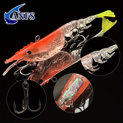 ANFS 1pc Realistic Shrimp Fishing Lures Multi-Jointed Softbait Artificial Bait For Saltwater & Freshwater