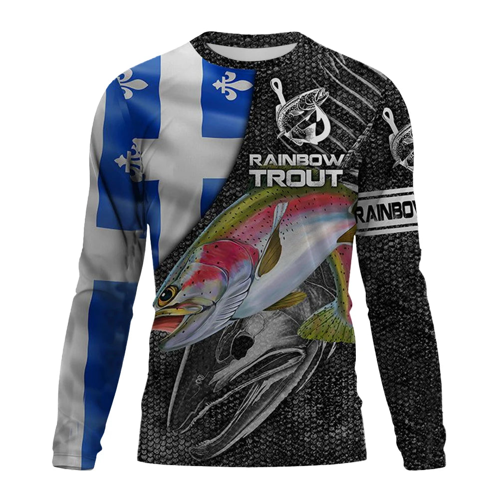 2023 New Spring And Autumn Men's Long Sleeve T-shirt With Fish Pattern Printing Outdoor Fishing Essential T-shirt XS-5XL - Wild Frontier Gear LLC
