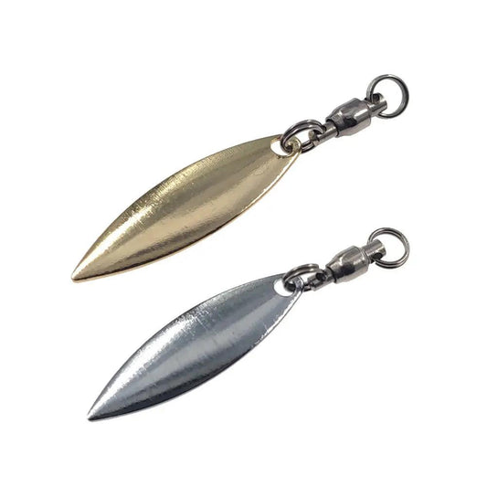 Set of 10 Willowleaf Blades Fishing Lure Accessories with Ball Bearing Swivels for Spinnerbaits and Buzzbaits - Wild Frontier Gear LLC