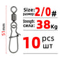 DNDYUJU 10 To 50X Fishing Swivel Snap Pin Bearing Rolling Swivel Stainless Steel Snap Fishing Connector Fishhook Lure Tools