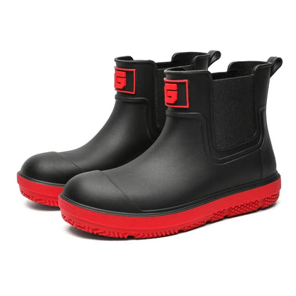 Rain Boots Men Anti-slip Wear-resistant Plush Fashion Kitchen Autumn Winter New Rain Shoes Ankle Women Waterproof Shoes - Wild Frontier Gear LLC