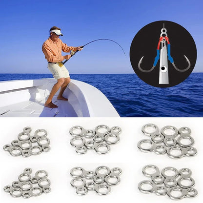 10-50Pcs Stainless Steel Fishing Solid Ring Sea Fishing Lures Connectors Jigging Ring Swivels Fishing Snap Accessory Tackle Tool