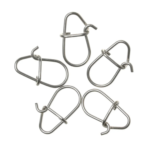 100PCS Stainless Steel Snap Fishing Barrel Swivel Safety Snaps Hooks Tackle Fast Llock Fishing Hanging Barrel Swivel Connector