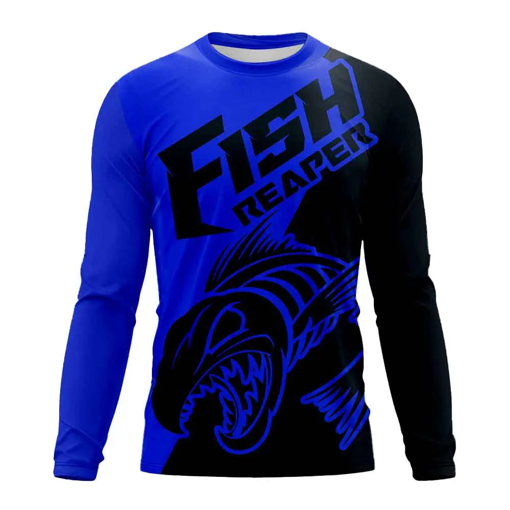 2023 New Spring And Autumn Men's Long Sleeve T-shirt With Fish Pattern Printing Outdoor Fishing Essential T-shirt XS-5XL - Wild Frontier Gear LLC