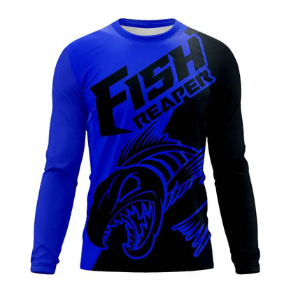 2023 New Spring And Autumn Men's Long Sleeve T-shirt With Fish Pattern Printing Outdoor Fishing Essential T-shirt XS-5XL - Wild Frontier Gear LLC