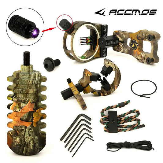 Recurve/Compound Bow sight Arrow rest Sight lights Stabilizer Bow Wrist sling D ring rope Peep sight allen key Accessories set - Wild Frontier Gear LLC