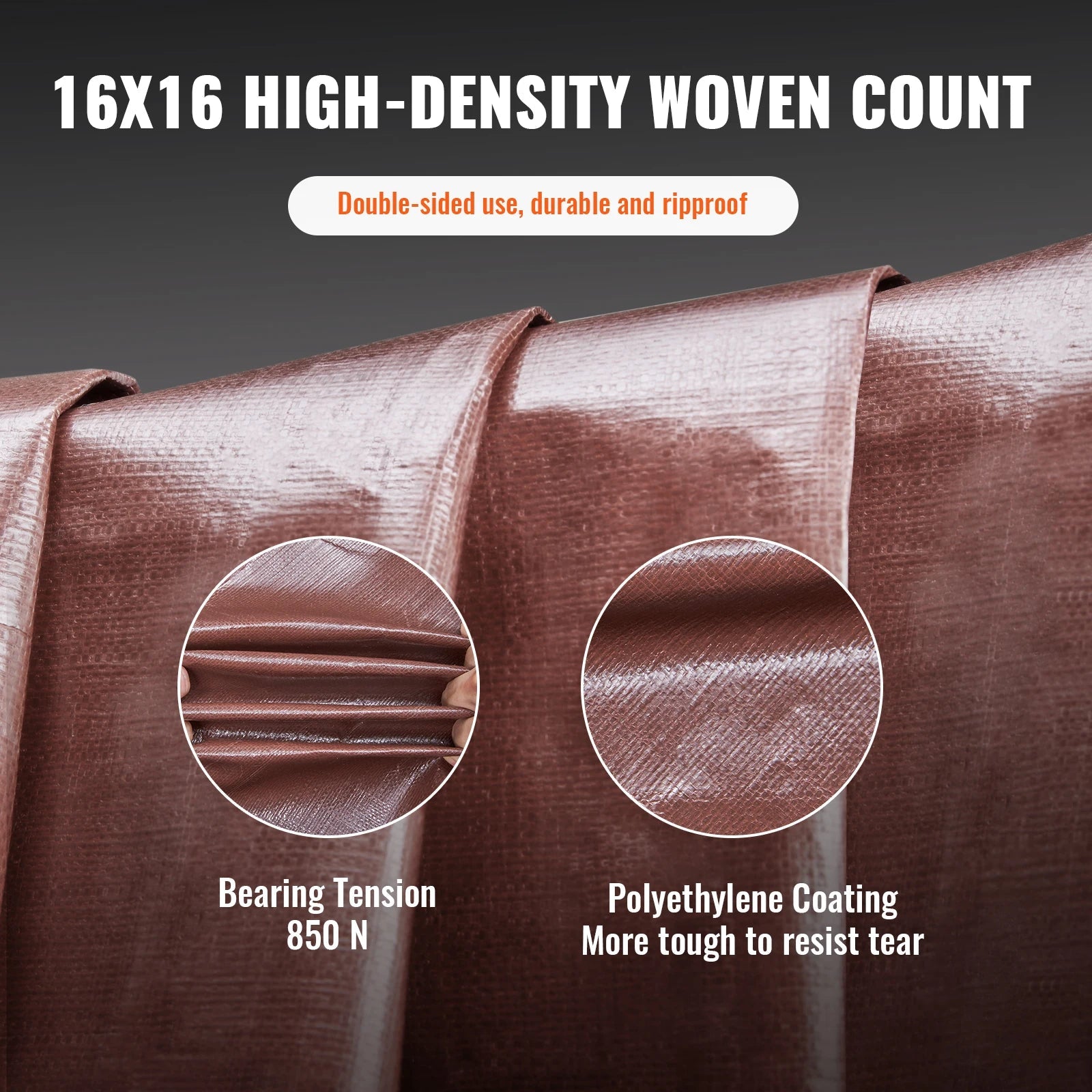 VEVOR Heavy Duty Tarp 16 Mil Thick  Waterproof Tear Proof Poly Plastic Tarps Cover  Multi-Purpose Outdoor Tarpaulin for Truck Wild Frontier Gear LLC