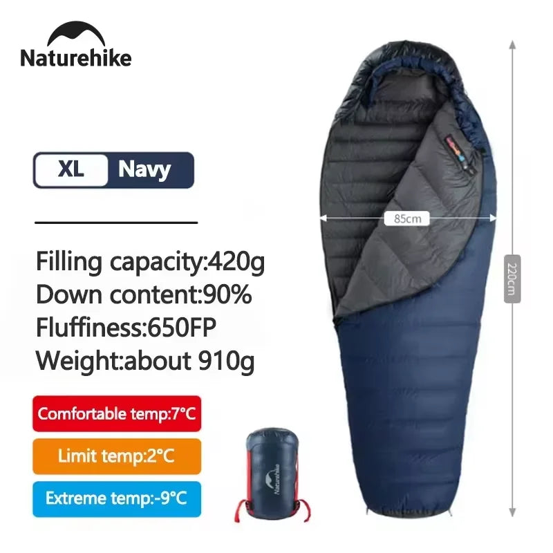 Naturehike Sleeping Bag Ultralight Waterproof Mummy Sleeping Bag SnowBird Duck Down Sleeping Bag Winter Camping Sleeping Bag Wild Frontier Gear LLC
