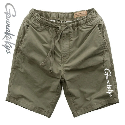 2024 Outdoor Fishing Pants Men's Summer Lightweight Drawstring Solid Color Breathable Sports Shorts Beach Men's Shorts - Wild Frontier Gear LLC