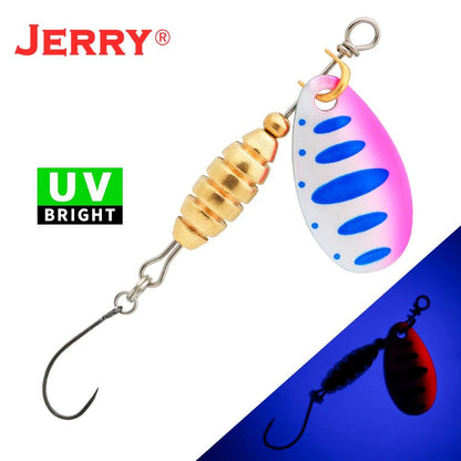 Jerry Spear Ultra-Lightweight Brass Spinnerbait Lures for Perch, Trout, and Bass Fishing - Wild Frontier Gear LLC