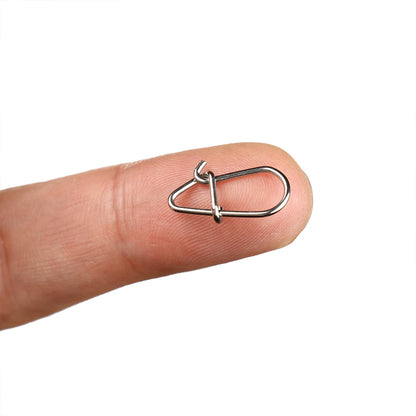 100pcs/lot nice Snap Fishing Barrel Swivel Safety Snaps Hooks Fishhook Fishing Tackle Box Accessory tool lures