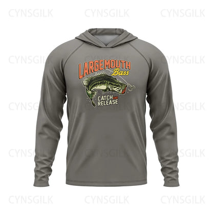 New Men Long Gear Fishing Apparel Summer Outdoor Sleeve T Shirt Fish Shirt Sun Protection Breathable Hooded Angling Clothing - Wild Frontier Gear LLC