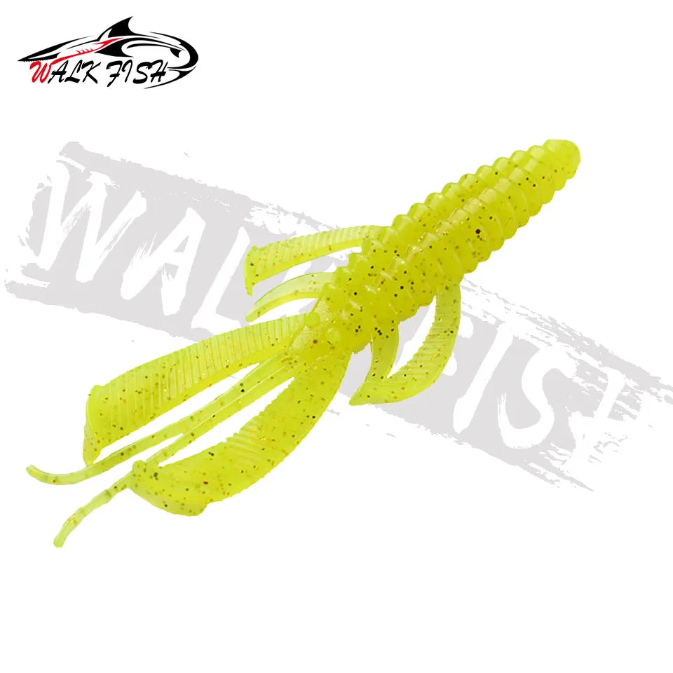 WALK FISH 8PCS Crazy Flapper Fishing Lures 90mm 3g Soft Lure Fishing Lures Soft TPR Baits Shrimp Bass Peche Gear Fishing Tackle Wild Frontier Gear LLC