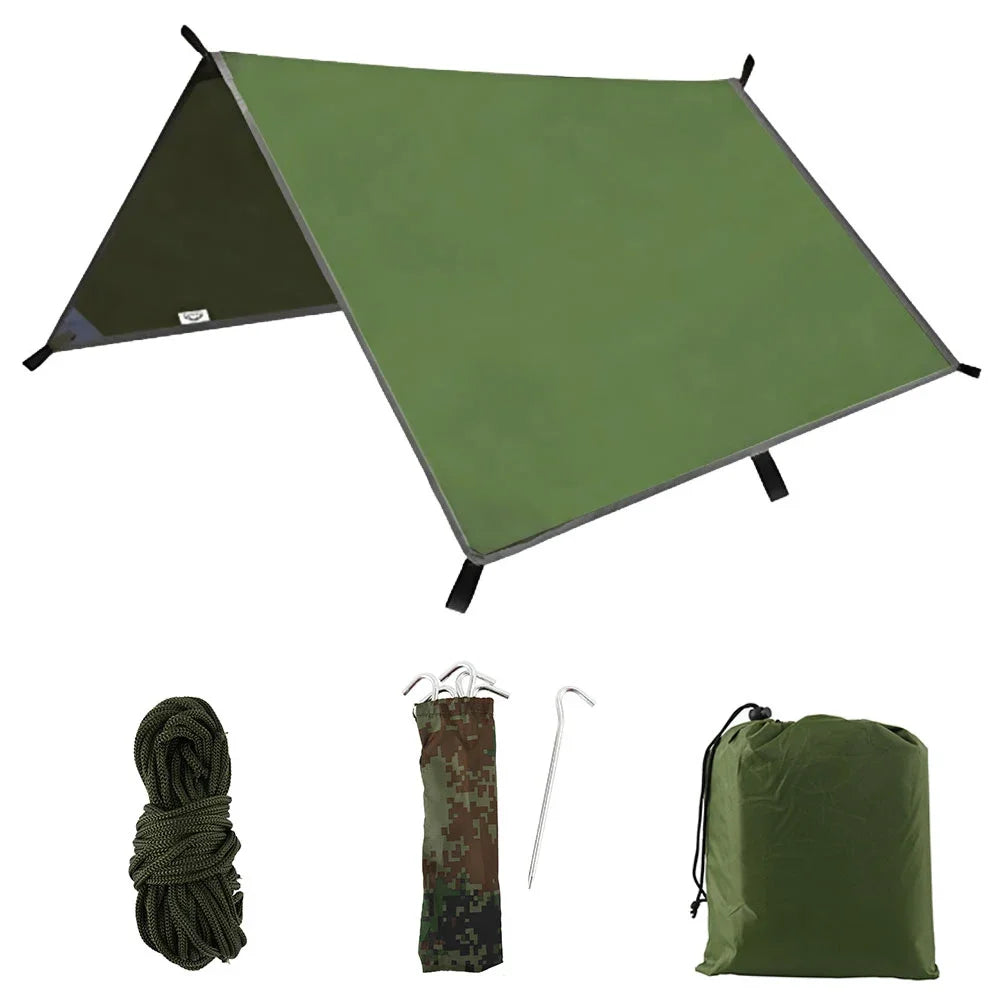 3x3m Awning Waterproof Sun Shelter Tent Tarp for Beach Shade Outdoor Camping Hammock Rain Fly Ultralight UV Garden Awning Canopy Wild Frontier Gear LLC