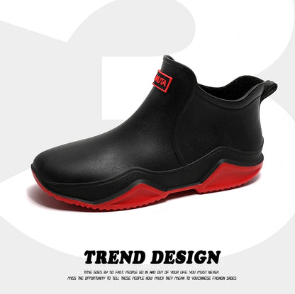 Fashion Couple's Outdoor Rain Boots New Men High Top Hiking Fishing Water Shoes Anti-slip Chef Work Ankle Boots Waterproof Shoes - Wild Frontier Gear LLC