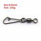 50pcs/lot Stainless Steel Fishing Bearing MS+QL Swivels Interlock Rolling Swivel with Hooked Snap Fishing Hook Connector Tackle
