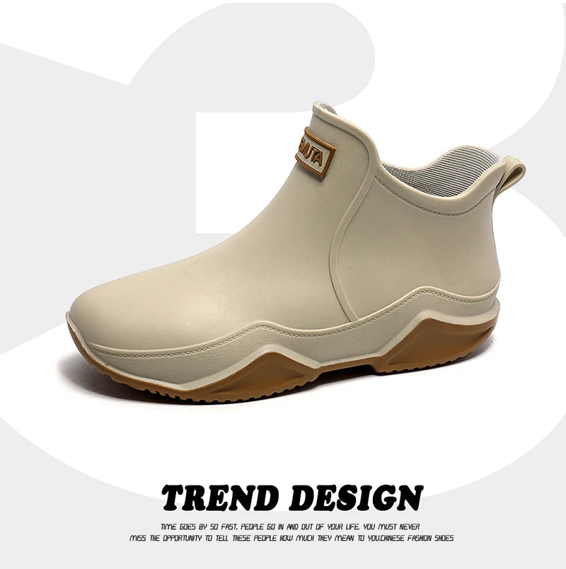 Fashion Couple's Outdoor Rain Boots New Men High Top Hiking Fishing Water Shoes Anti-slip Chef Work Ankle Boots Waterproof Shoes - Wild Frontier Gear LLC