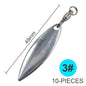 Set of 10 Willowleaf Blades Fishing Lure Accessories with Ball Bearing Swivels for Spinnerbaits and Buzzbaits - Wild Frontier Gear LLC