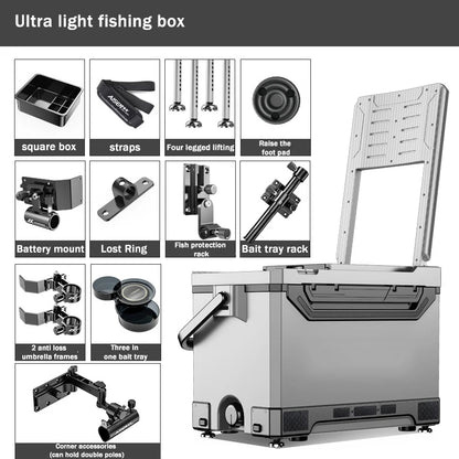 Fishing Tool Accessories Set Table Box 32L Large Capacity PP Material Insulation Live Fish Box Multifunctional Fishing Box