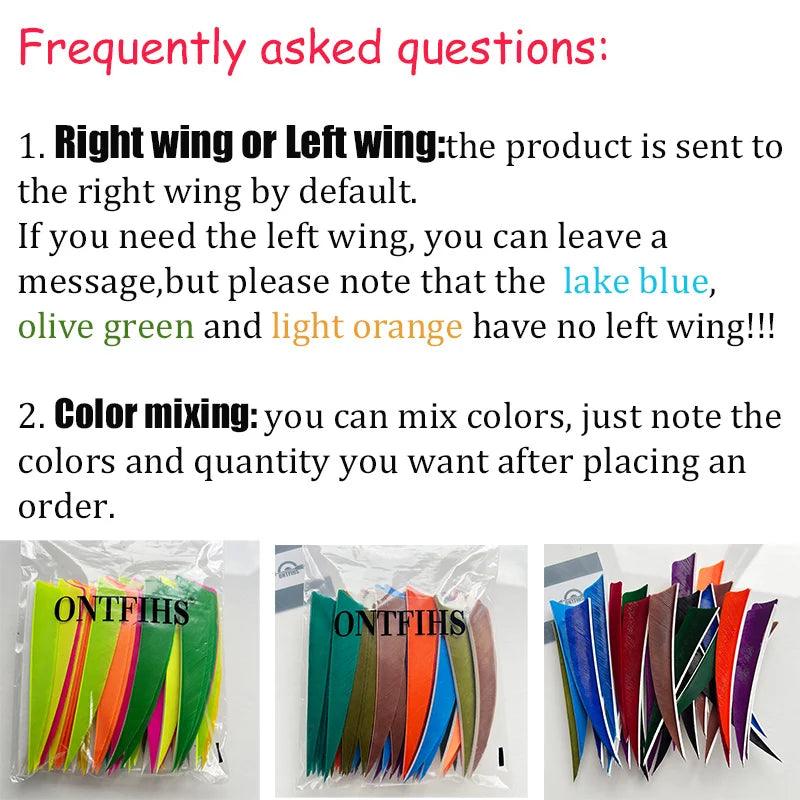 24 Pcs ONTFIHS 4Inch Fletching Arrow Striped Shield Cut Turkey Feather Archery DIY Hunting Accessories - Wild Frontier Gear LLC