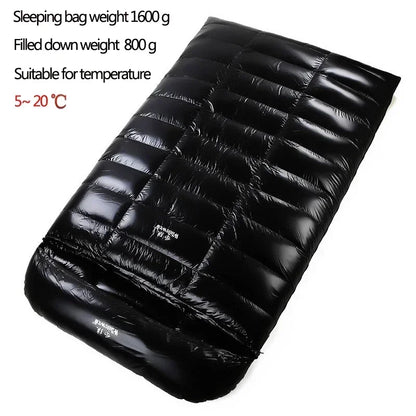 2 Person White Duck Down Filled Camping Or Home Sleeping Bag Thin Suitable For Warm Weather Size 220 X 130cm Large Space