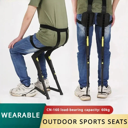 New Exoskeleton Wearable Sports Lightweight Folding Chair Fishing Outdoor Portable Travel Multifunctional Seat Stool - Wild Frontier Gear LLC