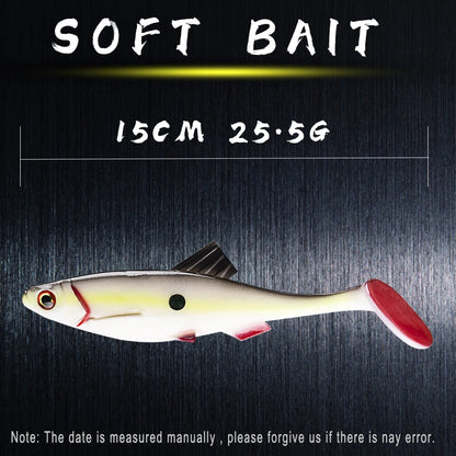 AYWFISH 15CM 25.5G Soft Swimbait Lures Black Bass Artificial Silicone Shad Fishing Lure Tackle Sinking Soft Plastic Bait Pike