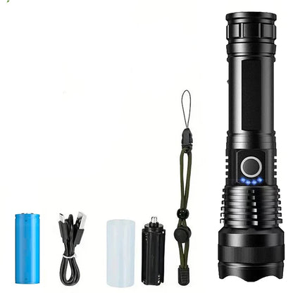 Rechargeable Flashlights High Power LED Tactical Flashlight Super Bright Handheld Hunting Torch Light for Emergency Hiking