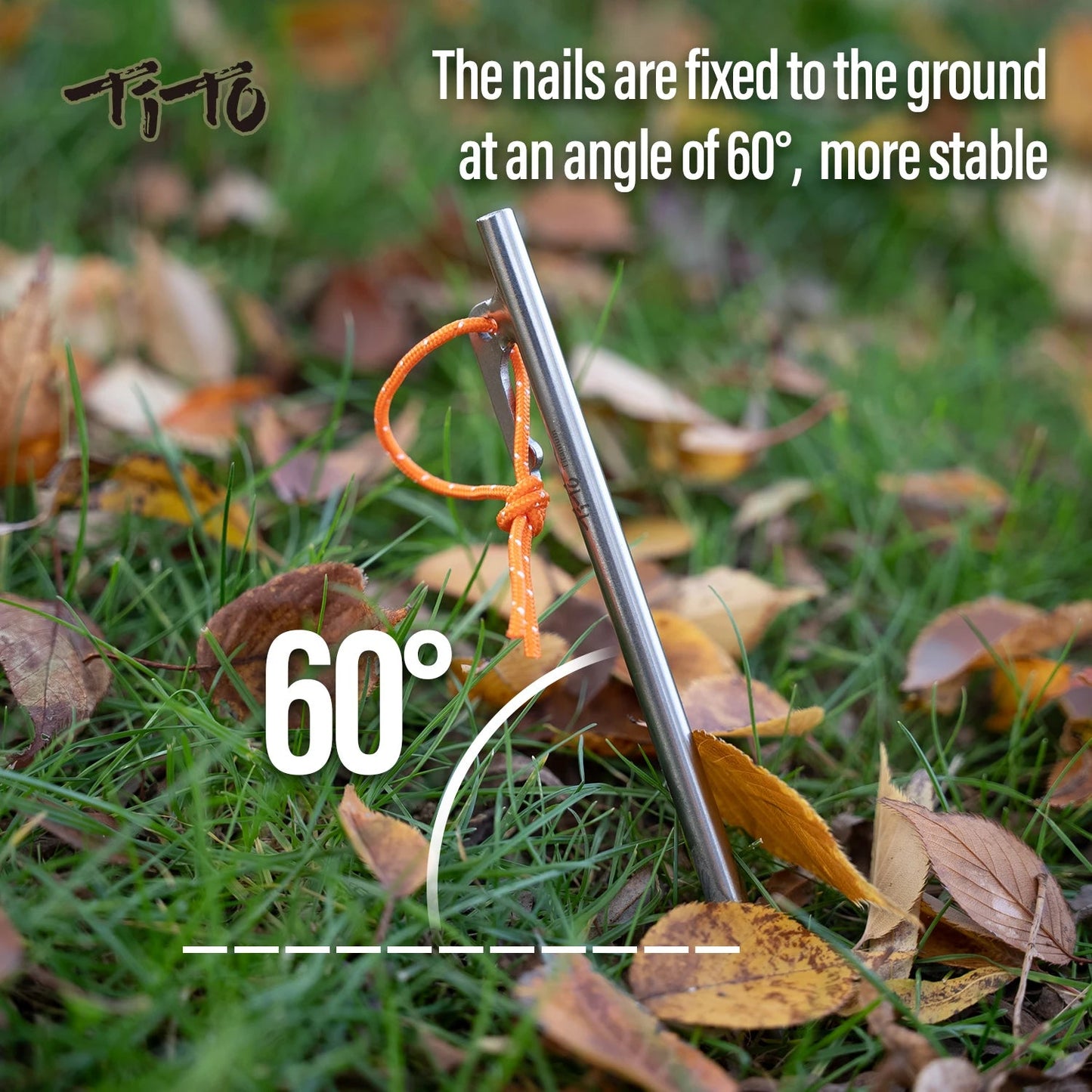 TiTo Titanium Alloy Tent Pegs Outdoor Camping Tent Nail Anti-bending Heavy Duty Canopy Titanium Tent Stake 20/24/30/35/40cm Wild Frontier Gear LLC
