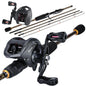 Sougayilang Casting Fishing Combos Golden 5 Section Rod Reel - Wild Frontier Gear LLC