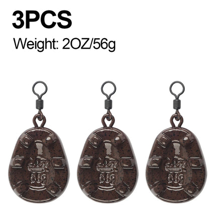 3Pcs Drop shot Carp Fishing weight Carp sinker with swivel for Catfish Surf Trolling jig lure fishing Tackle  2/2.5/3/3.5/4OZ