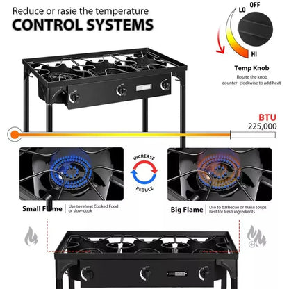 Professional Outdoor Stove Propane Burner Portable Cooker Grill, Camping Burner With Listing Regulator Wild Frontier Gear LLC