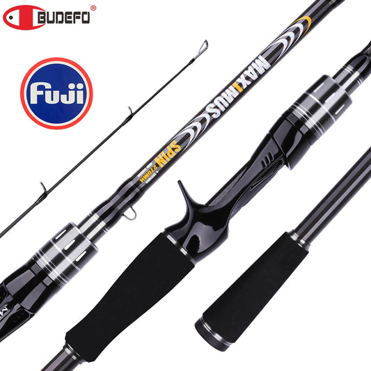 BUDEFO MAXIMUS Lure Fishing Rod 1.8m 2.1m 2.4m 2.7m 3.0m30T Carbon Spinning Baitcasting FUJI Guide Travel Lure Rod 3-50g UL/M/MH - Wild Frontier Gear LLC