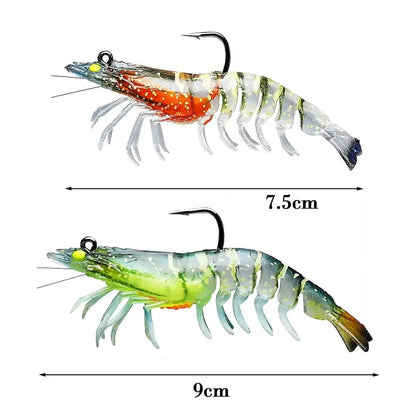 1Pcs Lifelike Artificial Luminescent Shrimp Fishing Lure Fishing Luminous Lures Fishing Bait Hooks 9cm 12g Shrimp Fake Bait
