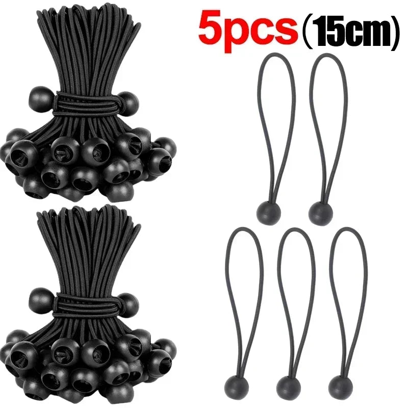 Outdoor Elastic Ball Rope Bungee Cords Portable Tent Fixing Tarpaulin Awning Canopy Heavy Duty Tarp Tie Down for Shelter Cargo Wild Frontier Gear LLC