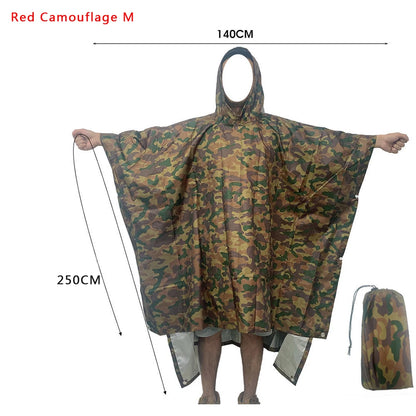 3 In 1 Outdoor Military Waterproof Raincoat Rain Coat Men Raincoat Women Awning From The Rain Motorcycle Rain Poncho Picnic Mat