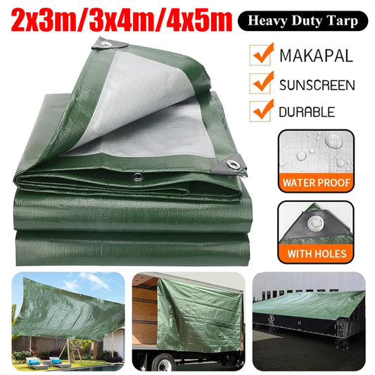 1/2pcs Large Tarpaulin Heavy Duty Thickened Waterproof  Tarp Rain Cover Multipurpose Outdoor Garden Camping Car Tent Sun Shelter Wild Frontier Gear LLC