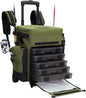 Outdoors Rolling Tackle Box with Wheels - Waterproof Fishing Backpack, 5 Removable Trays, 4 Rod Holders, Gifts for Men, F