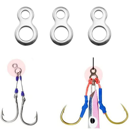 10-50Pcs Stainless Steel Fishing Solid Ring Sea Fishing Lures Connectors Jigging Ring Swivels Fishing Snap Accessory Tackle Tool