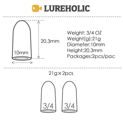 Lureholic Texas  Tungsten Sinkers Flipping Worm 1/16-2 OZ Bullet Weights Columnar 3.5-56g Bass Fishing Lures Accessories Wild Frontier Gear LLC