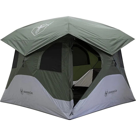 Gazelle Tents™ T4 Hub Tent, Easy 90 Second Set-Up, Waterproof, UV Resistant, Removable Floor, Ample Storage Options, 4-Person Wild Frontier Gear LLC