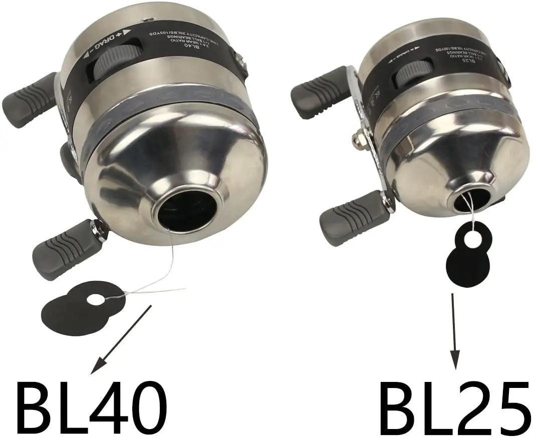 Bowfishing Spincast Reel with Adjustable Fishing Reel Seat for Right and Left Hand Use on Compound Bows - Wild Frontier Gear LLC