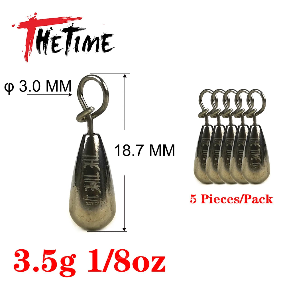 THETIME 1.8-21g Drop Shot Tungsten Sinker Weights Soft Lure Free Rig Hook Connector line Sinkers For Bass Fishing Accessories Wild Frontier Gear LLC
