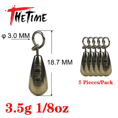 THETIME 1.8-21g Drop Shot Tungsten Sinker Weights Soft Lure Free Rig Hook Connector line Sinkers For Bass Fishing Accessories Wild Frontier Gear LLC