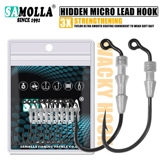 5pcs Fishing Weighted Worm Hooks For Soft Plastics Lures, Jig Head Hooks, Barbed Crank Hooks For Freshwater Saltwate