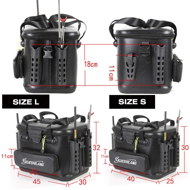20L/28L/40L Multifunction EVA Fishing Tackle Bag Fishing Bucket Live Fish Box Outdoor Fishing Backpack with Rod Holder - Wild Frontier Gear LLC