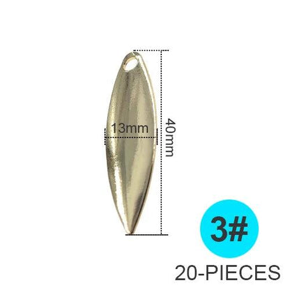 Set of 10 Willowleaf Blades Fishing Lure Accessories with Ball Bearing Swivels for Spinnerbaits and Buzzbaits - Wild Frontier Gear LLC