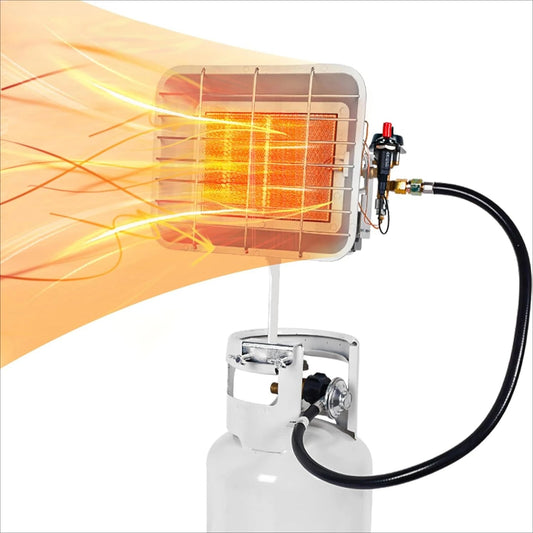 Outdoor Propane Tank Heaters 13000 BTU with Safety Shut-off Valve & Tip-over Switch Ceramic Small Propane RV Garage Space Heater Wild Frontier Gear LLC