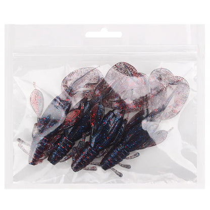 WEIHE 4pcs Beard Shrimp Soft Lure 10cm 10g Fishing Artificial Bait Soft Fishing Lure Simulation Lifelike Prawn Soft Shrimp Bait Wild Frontier Gear LLC