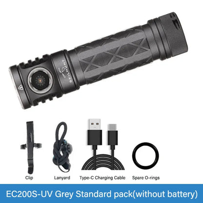 Skilhunt ESKTE EC200S-UV 2100 lumens White and UV 365nm beam USB-C Rechargeable Powerful EDC flashligh Wild Frontier Gear LLC